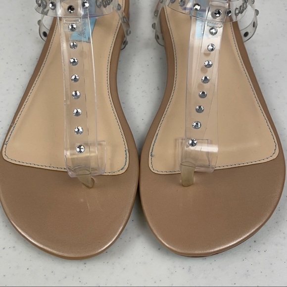 Betsy Johnson Studded Clear Flat Sandals - Picture 3 of 7